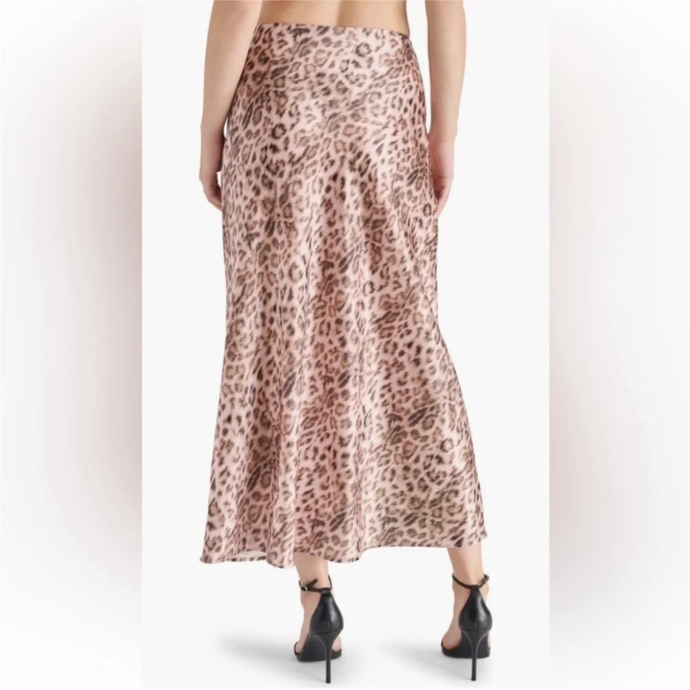 Steve Madden Satin Slip Skirt in Wild Leopard Size Small NWT